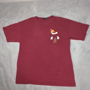 Looney Tunes Shirt Mens Large Warner Bros Purple Short Sleeve Pocket VTG 90'